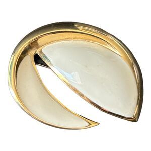 Vintage Givenchy Abstract Swirl Brooch Pin Gold Tone Statement Piece Designer